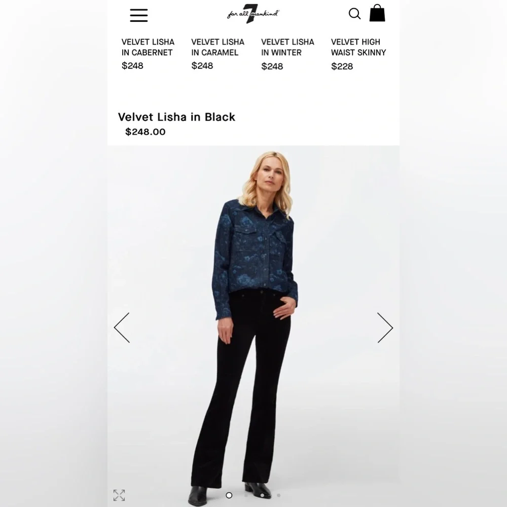 🇺🇸 MADE IN USA 7 For All Mankind Velvet Lisha skinny bootcut jeans - Picture 8 of 8